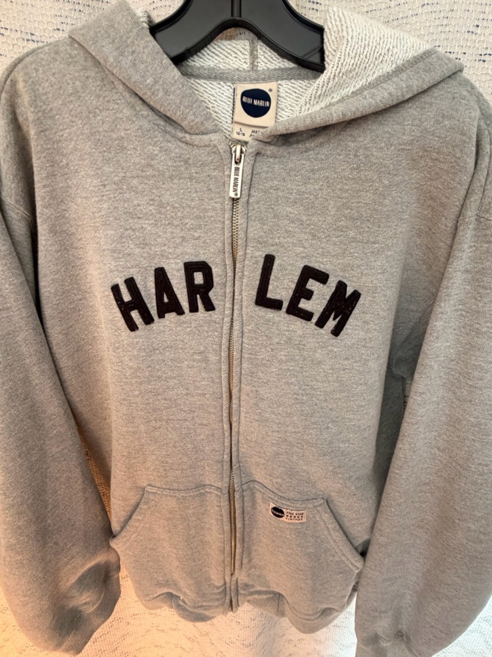 Harlem Zip-Up Hoodie Jacket - Light Gray